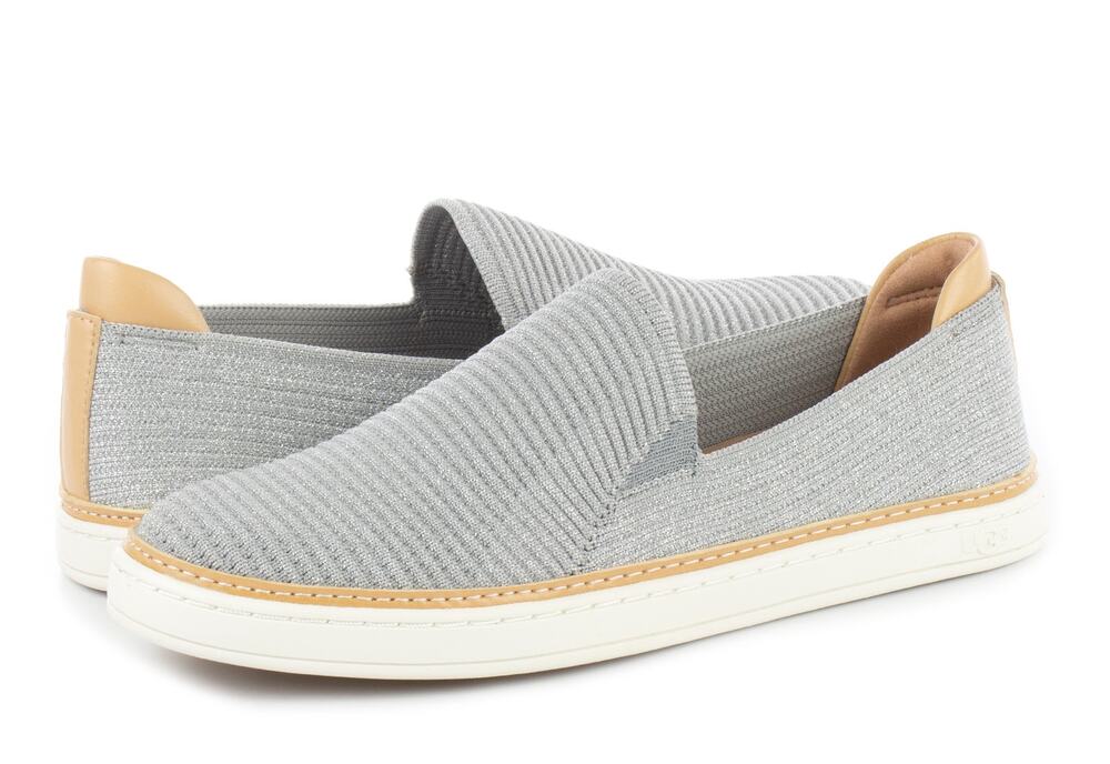 UGG Sammy Metallic Sneaker Slip On Rib Knit Hyper Weave Poron Insole Shimmer 9.5